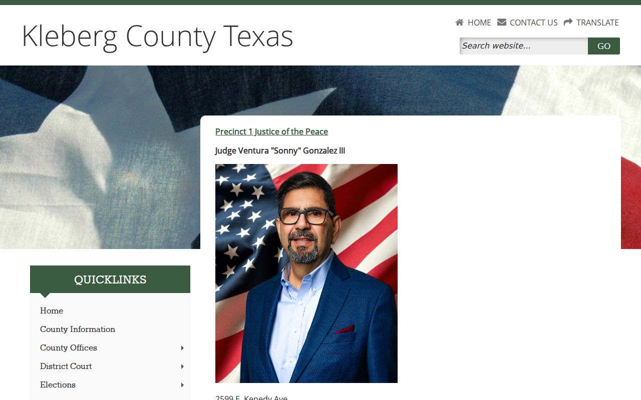 Kleberg County traffic ticket routing through Justice Court precincts
